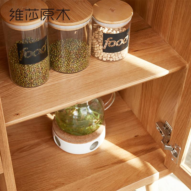 森美人橡木储物柜北欧全实木餐边柜简约现代展示茶水柜酒水柜置物柜高清大图