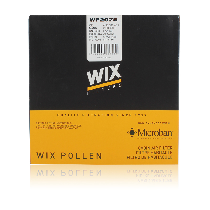 维克斯(WIX)活性炭空调滤WP2075适配12款新A6L A8L 粗滤/A7