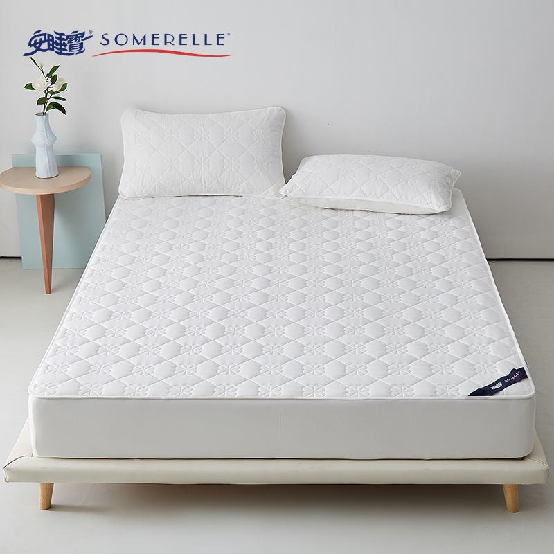 床笠1.8米2米单件加厚席梦思床垫保护套防滑床罩 优雅白A类夹棉床笠 120x200cm床笠+枕套2只