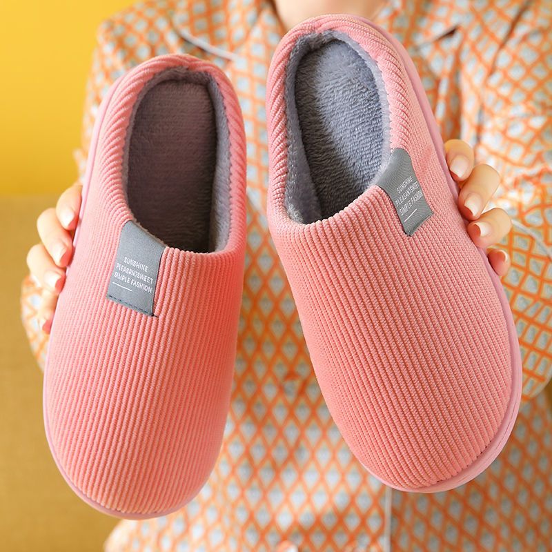 棉拖鞋女士秋冬季情侣家用居家居保暖防滑毛绒厚底室内棉拖男冬天