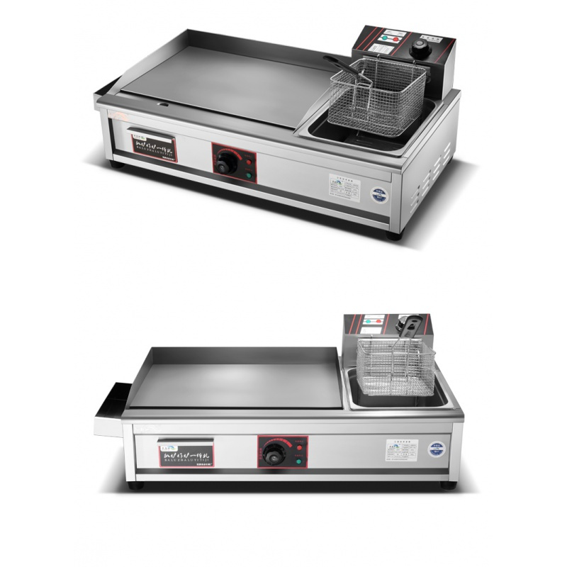 电铁板烧铁板商用摆摊扒炉油炸锅炸炉纳丽雅一体手扒炉