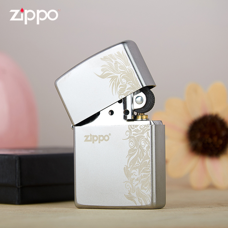 [苏宁自营]之宝Zippo打火机正版防风煤油205磨砂富贵繁花男士女士自用送礼zippo