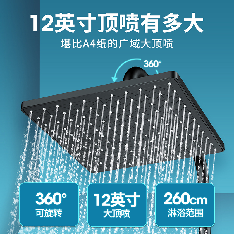 [官方配送]东鹏卫浴(DONG PENG)卫浴花洒挂件套装混水器妇洗喷枪花洒喷头空气能增压淋浴花洒套装黑色花洒