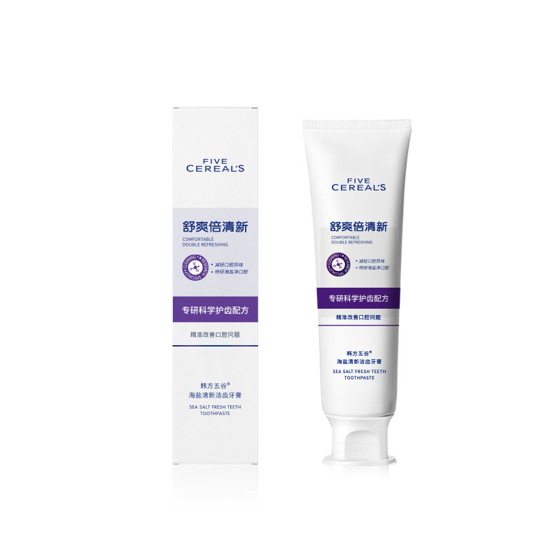 韩方五谷 海盐清新洁齿牙膏150g