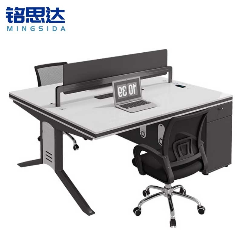 铭思达办公桌1.4米对坐双人含椅套高清大图