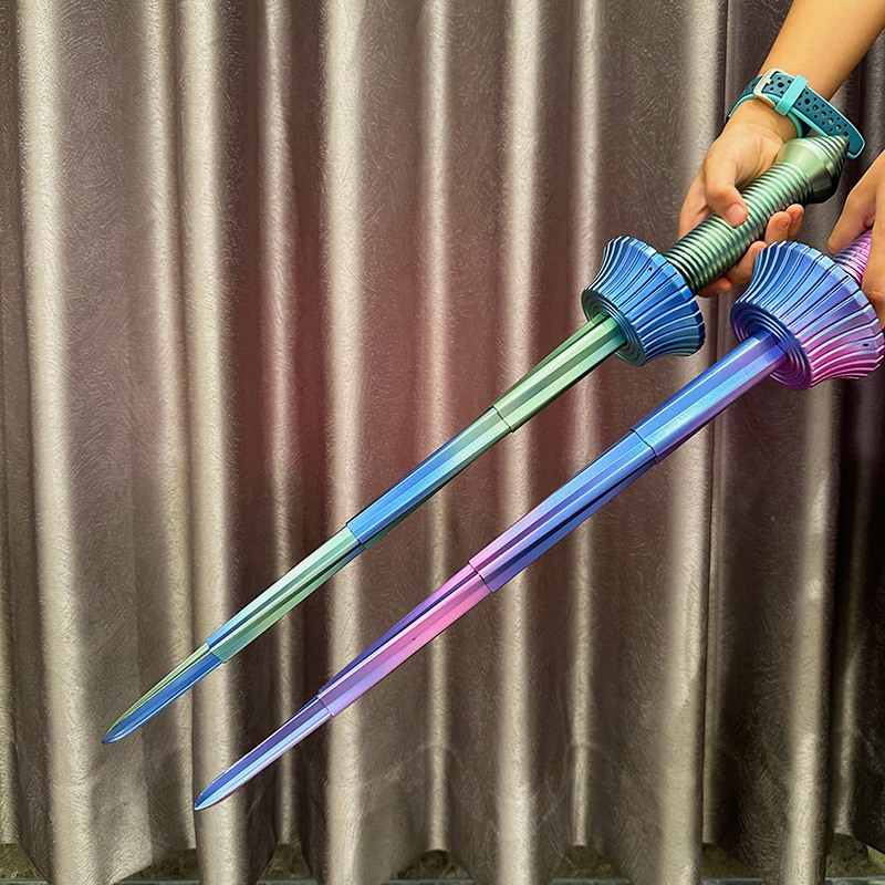 网红3d打印伸缩剑重力螺旋剑儿童玩具宝剑男孩武士刃收缩大刀