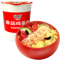 和厨番茄鸡蛋面方便面非油炸公仔面 西红柿泡面速食碗面FD冻干面 杯装番茄味汤面