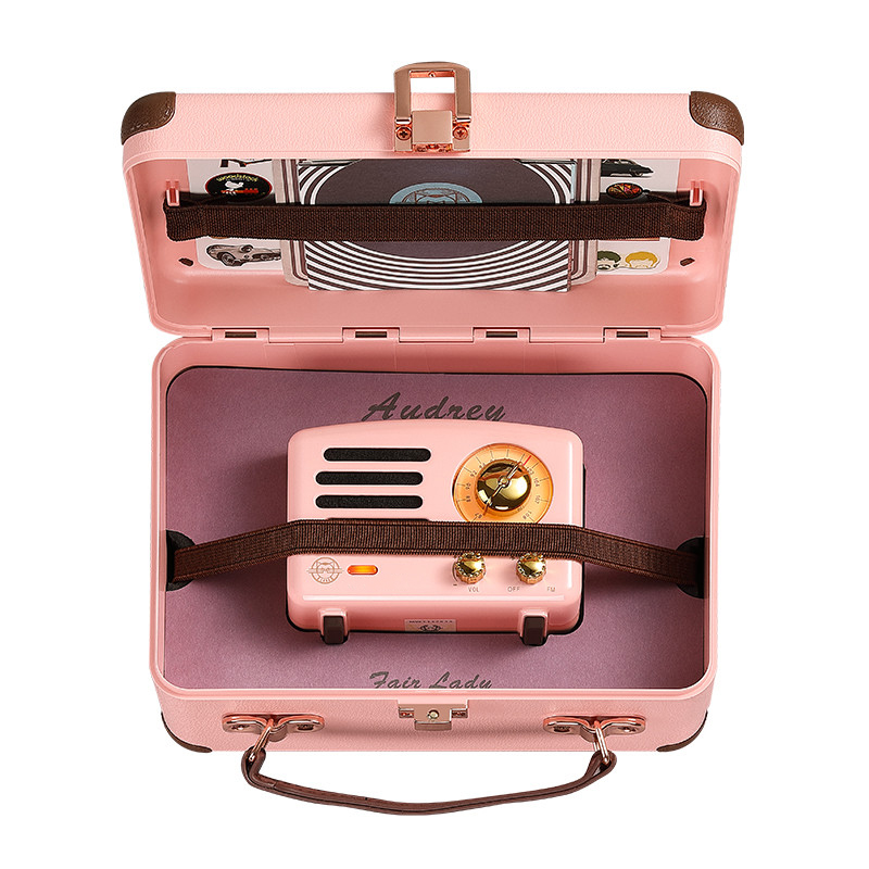 猫王音响猫王小王子OTR复古蓝牙音箱收音机小型生日礼物女生 奥黛丽粉高清大图