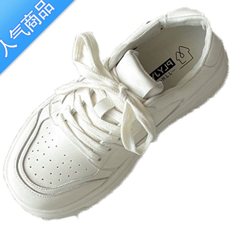 SUNTEK星星小白鞋女韩版2023春季新款百搭厚底增高青春大头时尚休闲板鞋图片