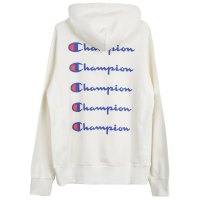 Champion冠军 日版男女同款常规款胸前袖口刺绣背后联排LOGO纯色全棉连帽休闲运动卫衣W M-SZ-0024
