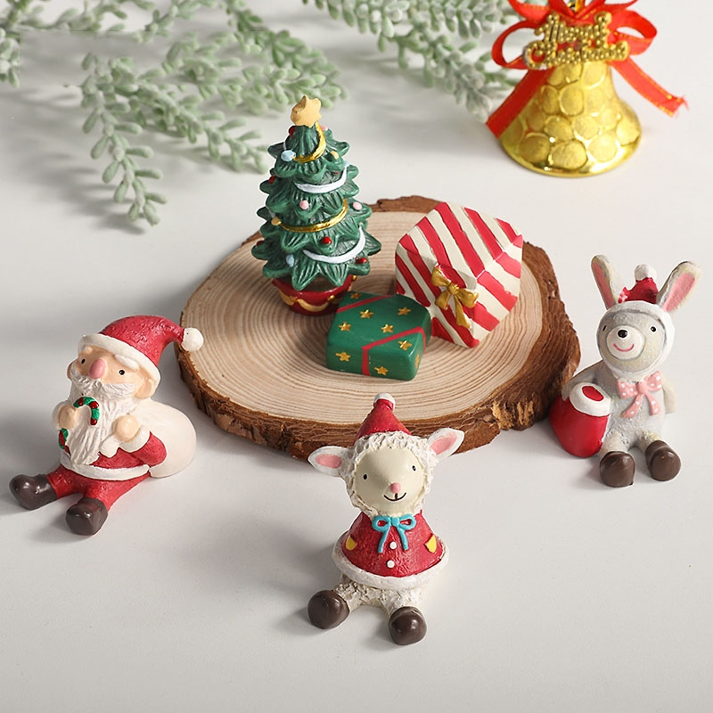 古达圣诞装饰品可爱动物小摆件创意宿舍房间服装店铺布置摆设节日礼物