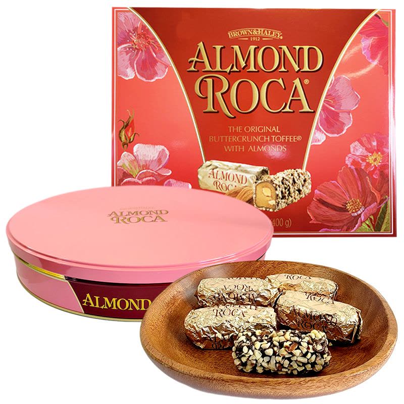 美国进口Almond Roca乐家扁桃仁巧克力糖100g/200g/300g/600g糖果礼盒装罐装零食年货图片