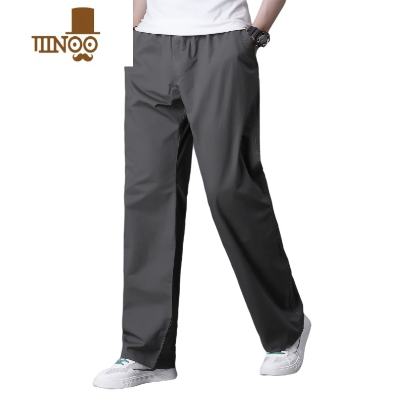 YANXU夏季休闲工装男薄款宽松加肥加大码多口袋长裤子直筒肥佬裤潮高清大图