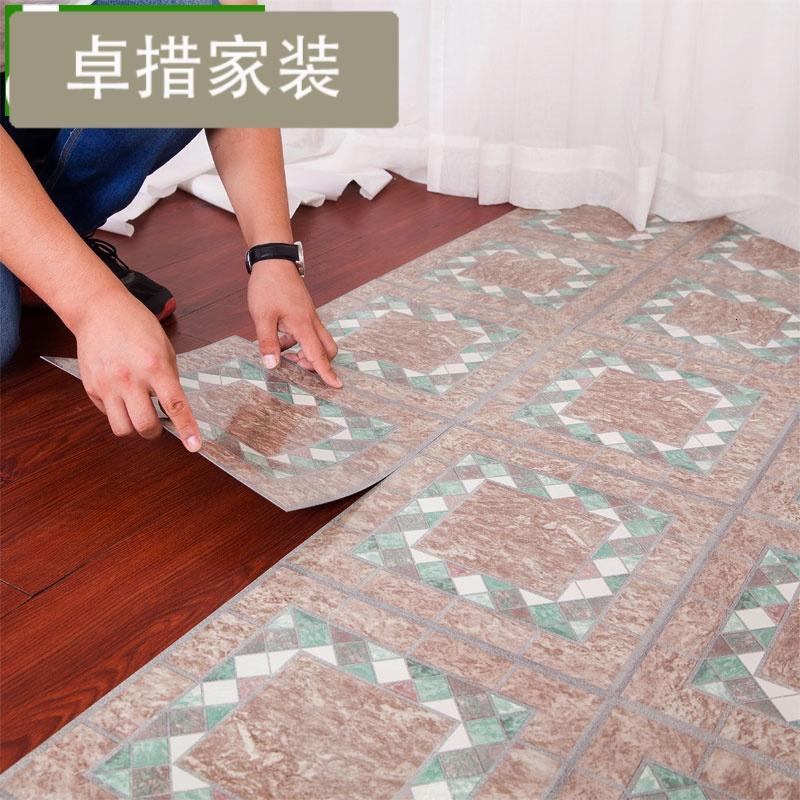 家用客厅卧室房间pvc地板革自粘地板贴纸防水耐磨卫生间个性创意壹德壹高清大图