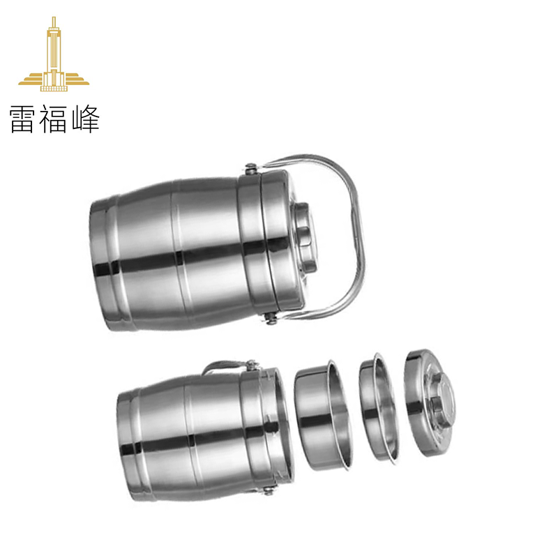 雷福峰 加厚不锈钢双层保温提锅 2.2L鼓型保温提锅 个高清大图