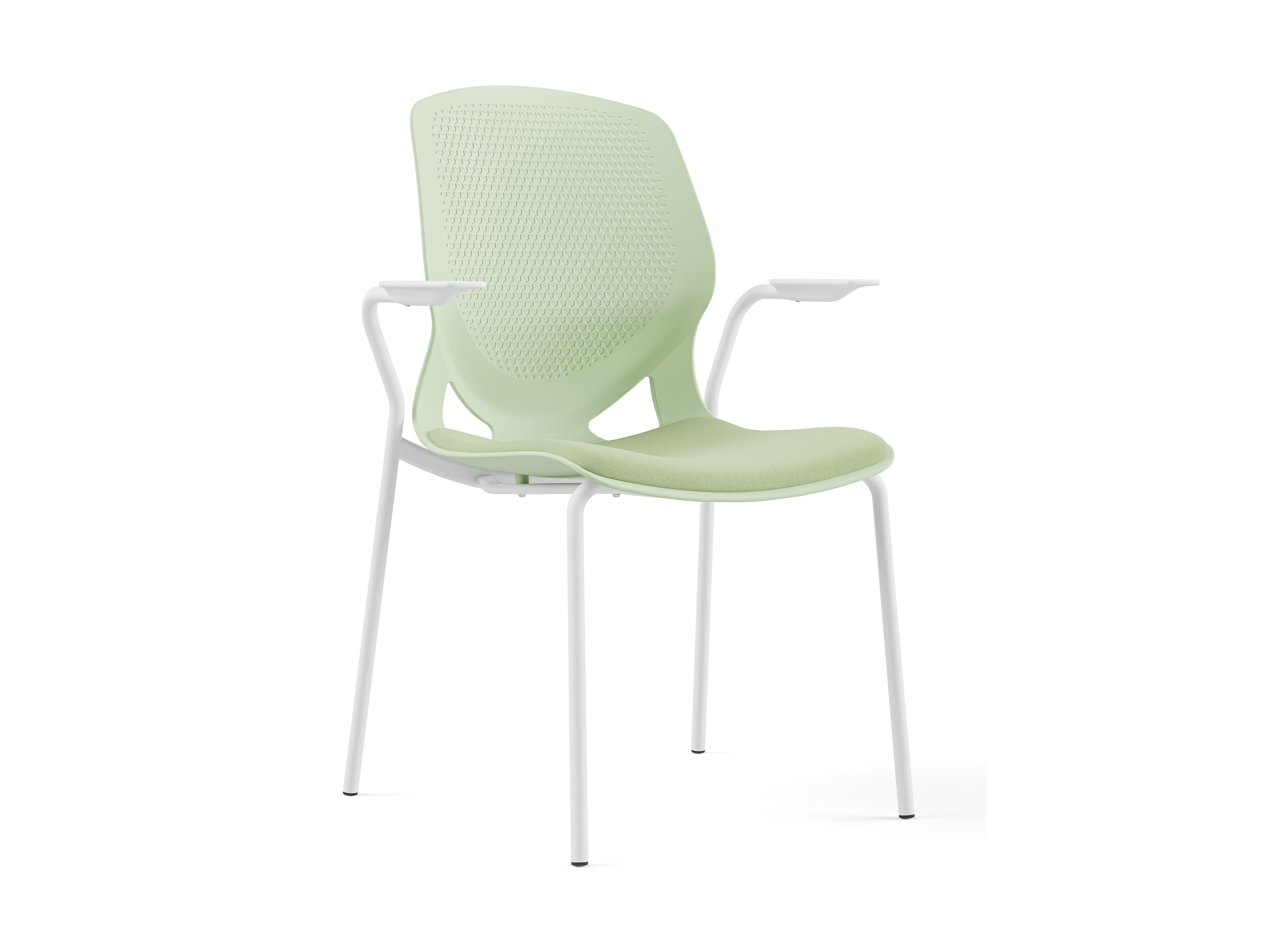 德诚和(DCH)简约时尚培训椅洽谈椅会议椅F001四脚椅带扶手坐垫款 抹茶绿