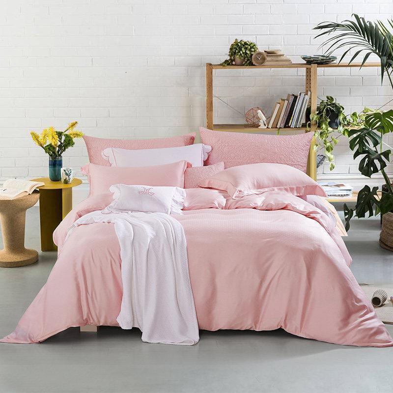 美帮汇家纺天丝提花四件套被套床单少女心冰丝套件丝滑床品泡芙