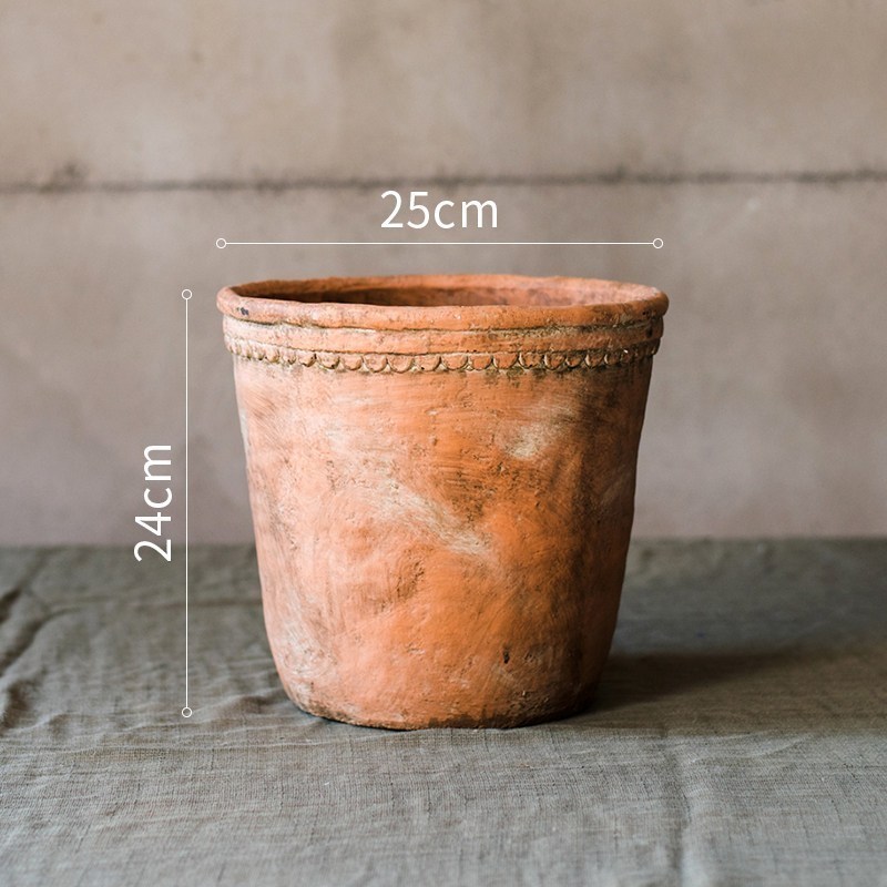 家柏饰(CORATED)复古红陶色大型水泥装饰花器花盆可种树土培欧式园艺 大号(底部已打孔) 大高清大图