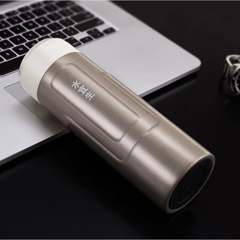 水宜生 520ML不锈钢保温杯 不锈钢弱碱水杯 男士便携大容量泡茶杯子 U380 香槟玫瑰金