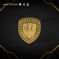 周大生黄金运珠手链男复古金骑士足金路路通散珠硬金氪金玩家