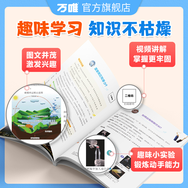 基础知识[语数英]3本 初中通用 [正版]2025万唯初中早知道生活中的物理课化学课生物课地理课趣味启蒙书万维课外阅读小