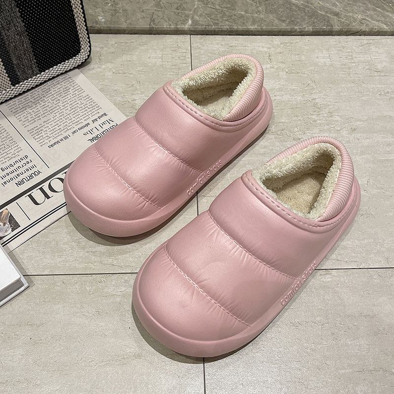 苏芈鞋女冬季外穿2021新款网红加绒包跟居家厚底保暖面包鞋