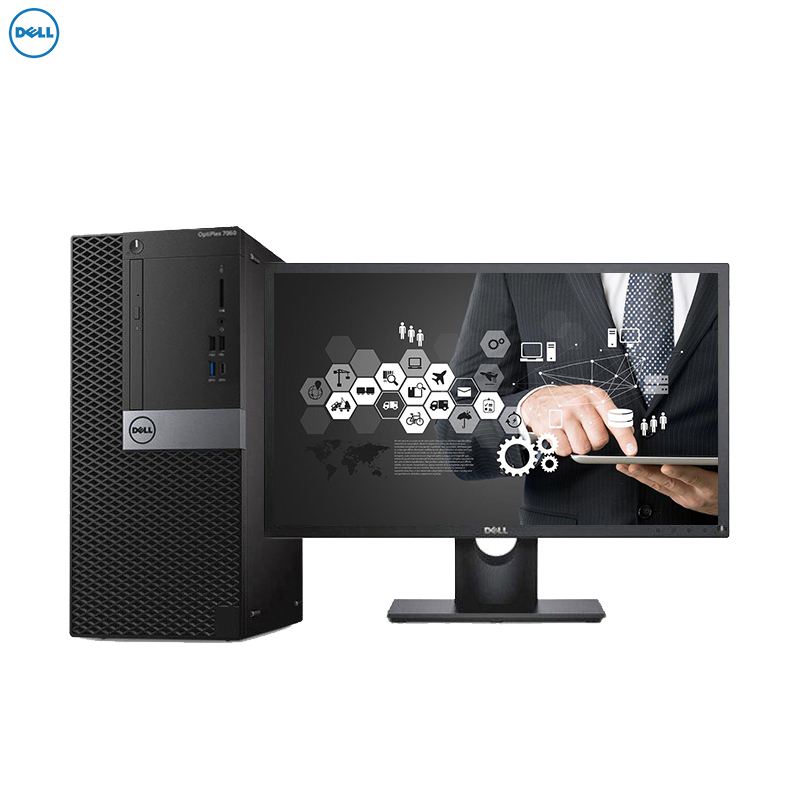 戴尔(DELL)OptiPlex7060MT 商用台式电脑 21.5英寸显示器(I5-8500 8G 1T+128G固态 刻录 2G独显 W10)商用办公 家用娱乐 性价比机