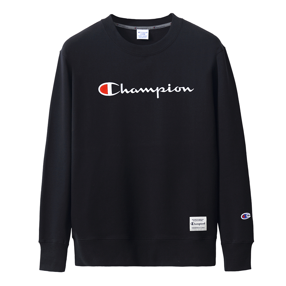 champion冠军秋冬季运动卫衣男士套头圆领长袖刺绣宽松男女同款卫衣