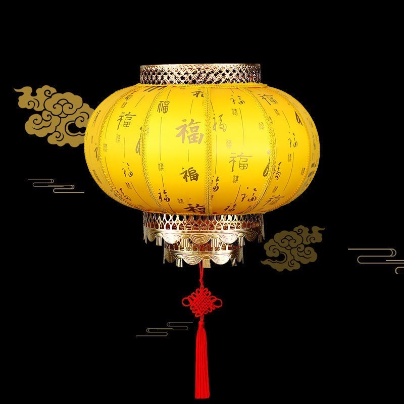 节庆仿羊皮灯笼黄福加厚 圆50# 5个装高清大图