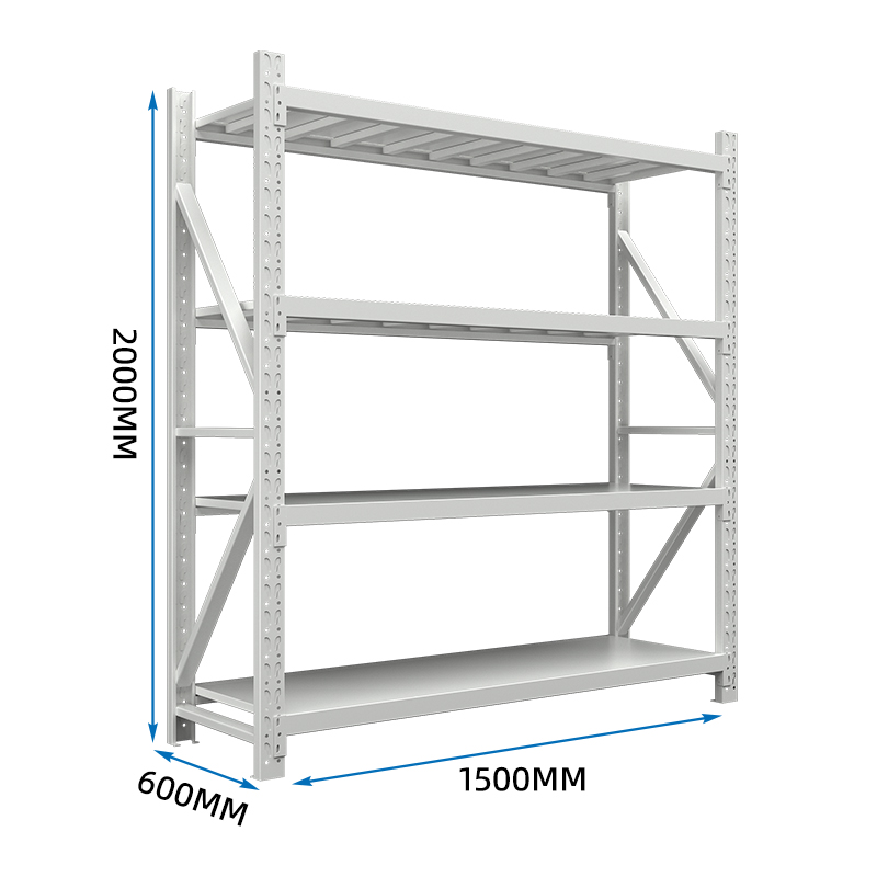 臻远 ZY5091012 重型货架置物架灰白色 350KG 150*60*200四层主架高清大图