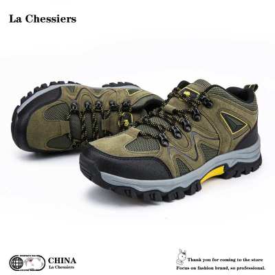 La Chessiers户外登山鞋秋冬季新款运动鞋防滑徒步鞋旅游鞋耐磨越野休闲鞋 军绿色 42码