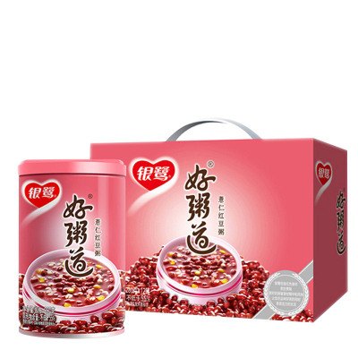 [苏宁超市]银鹭 好粥道薏仁红豆粥 280g*12 速食粥(新老包装随机发货)