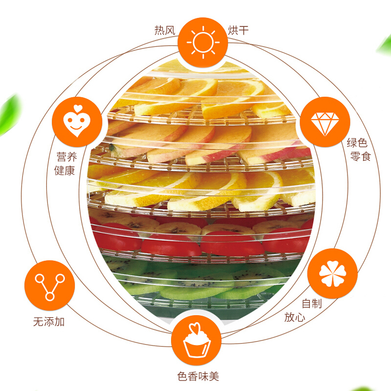 利仁(Liven)干果机食物烘干机家用水果蔬菜肉类脱水机干燥机 GGJ-D268 JH
