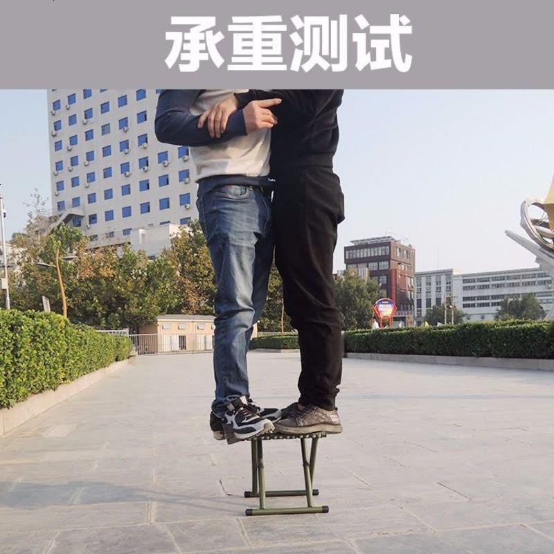 折叠凳子马扎户外钓鱼椅小凳子火车小板凳家用便携凳加厚靠背椅子 绿带大号加厚图片