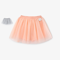 英氏儿童裙子纯色网纱半身裙宝宝针织短裙 2021春夏新款