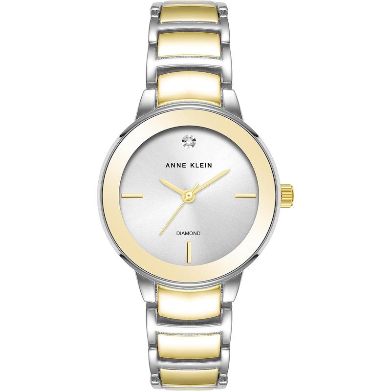 Anne Klein手表女秒针石英圆形表盘30毫米100米防水商务休闲女表