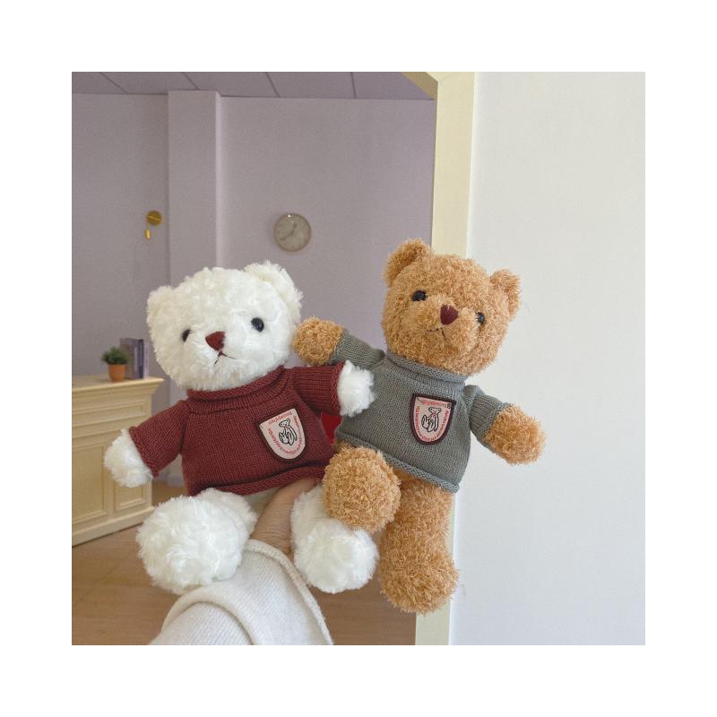 韩国ins可爱红色毛衣熊毛绒泰迪熊 学生生日礼物抱熊公仔玩偶情侣