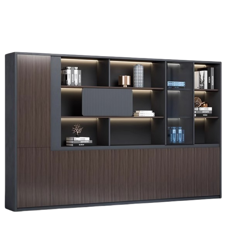 铭思达书柜七门台高清大图