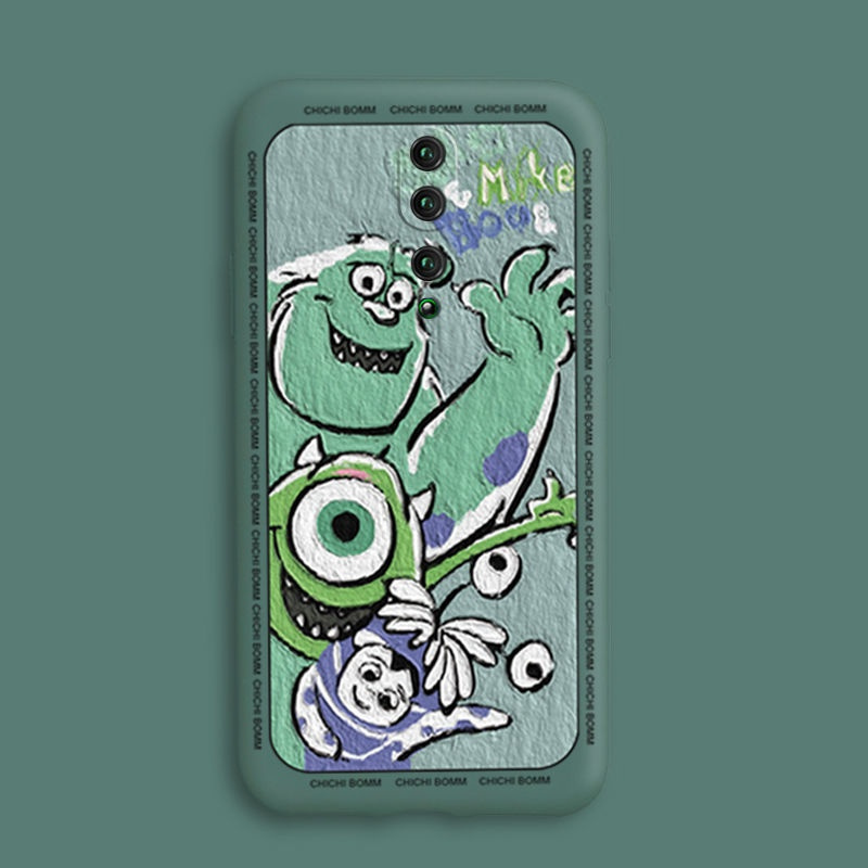 OPPOReno2手机壳液态硅胶OPPOReno2z保护套RenoZ男女新款油画怪物 OPPO RenoZ 暗夜绿-油画