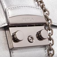 FURLAFurlaMetropolisMini多功能银色链条真皮女士斜挎包意大利制