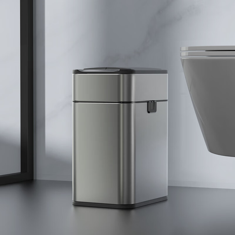 五月花垃圾桶不锈钢智能感应大号自动开盖家用电动翻盖客厅卫生间厨房
