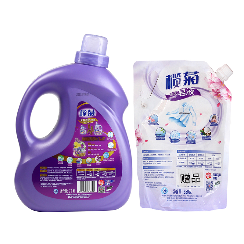 榄菊 康涤全效洗护除菌洗衣液浪漫熏香 3kg/瓶 薰衣草持久留香 家用手洗机洗去渍柔顺护色 (新旧包装随机发货)高清大图
