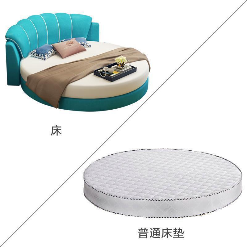 圆床双人床圆形床现代简约公主床婚床情侣电动床情趣宾馆主题软包高清大图