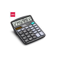 得力(deli)双电源桌面办公计算器 837ES 12位大屏幕桌面计算机 办公文具用品