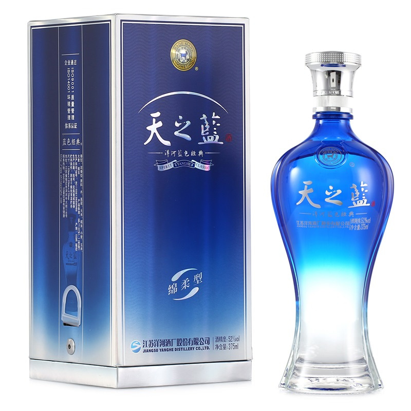 洋河 蓝色经典 天之蓝52度375ml*6瓶 整箱装 浓香型白酒(新老包装随机发货)