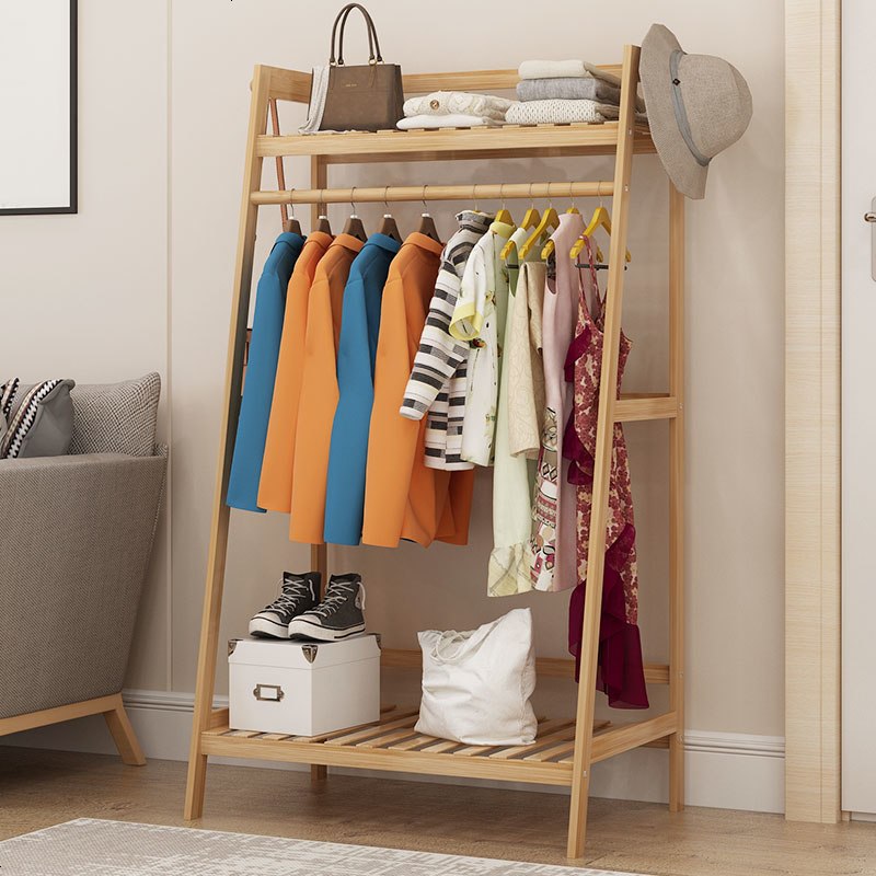 晋舰 衣帽架落地式卧室挂衣架家用经济型简约多功能省空间欧式衣服架子 70款[多功能]高清大图