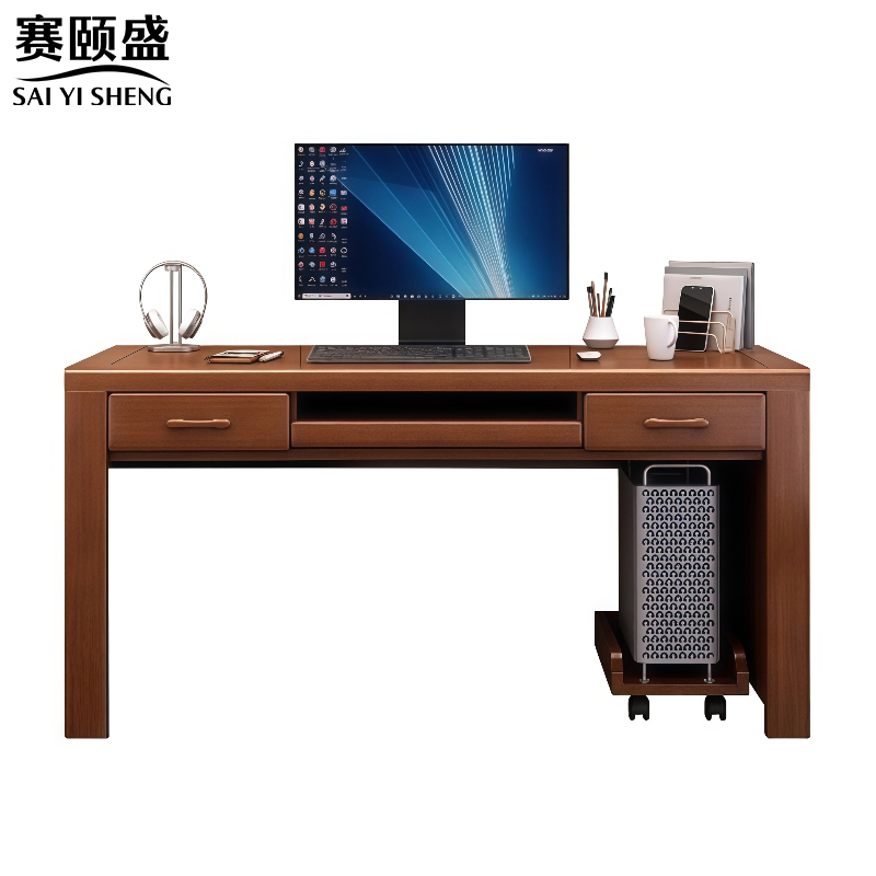 赛颐盛实木电脑桌高清大图