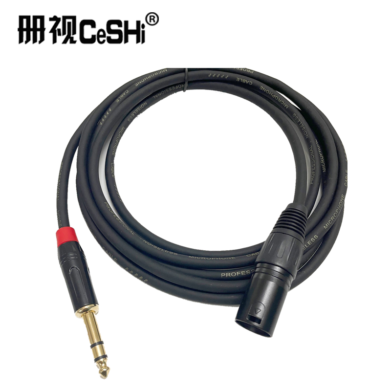 册视6.5立体声XLR卡侬母6.35mm话筒线15厘米条高清大图