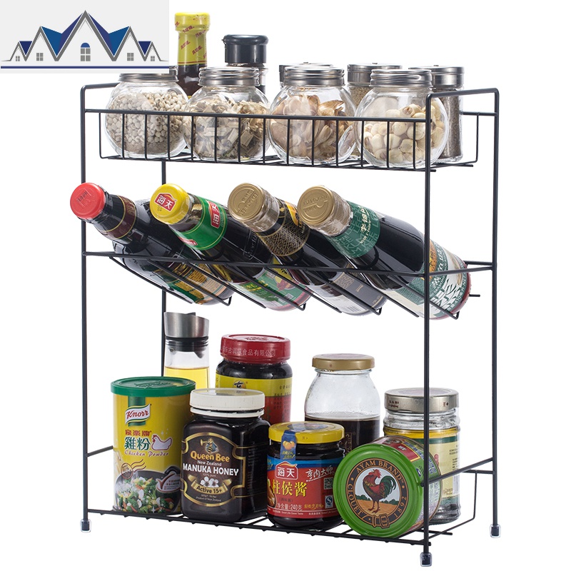 多层调味料架厨房置物架调料架子放调味品台面储物架酱油瓶收纳架 三维工匠高清大图