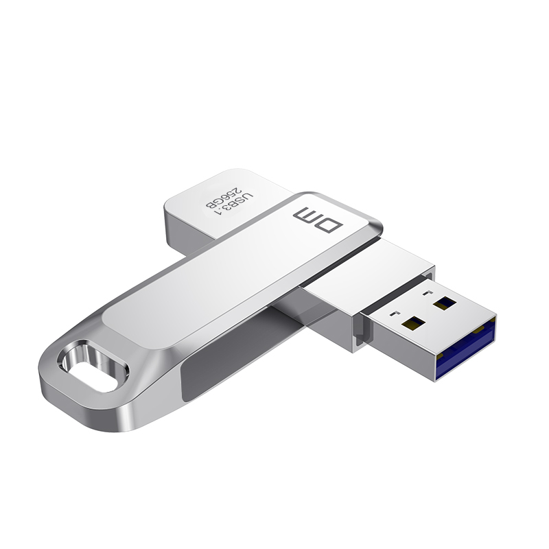 DM 256GB USB3.1 U盘 PD169 极简机身系列 银色 可旋转电脑u盘高速车载优盘